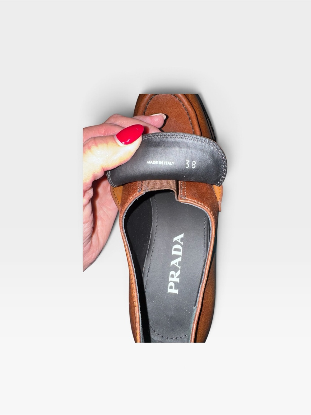 NEW! Prada Double Chocolate Leather Loafers US 8 - Picture 8 of 8